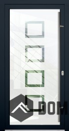 Lim Glass Computer LIM Glass S8 - sandfarbene Haustür mit transparentem Dekor Domadeco