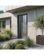 Moderne Haustür aus anthrazitfarbenem Aluminium