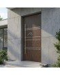 Wenge-Aluminium-Eingangstür mit horizontalen Streifen