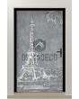PIVOT Paris - Drehtür mit Eiffelturmtextur aus gefrästem Metall
