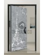 PIVOT Paris - Drehtür mit Eiffelturmtextur aus gefrästem Metall