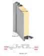 LIM M1 double - Doppelflügeltür aus Aluminium mit Goldstruktur aus gefrästem Metall