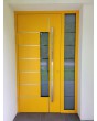 Gelbe, luxuriöse, moderne Aluminium-Haustür mit Glas
