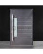 Anthrazitfarbene Aluminium-Drehflügeltür