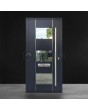 Anthrazitfarbene, thermisch isolierte, moderne Aluminium-Eingangstür mit Glas