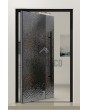 PIVOT B4 – Aluminium-Drehtür mit grauer Edelstahlverkleidung