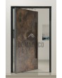 PIVOT Bruno – Aluminium-Drehtür mit Rost-Quarz-Beschichtung