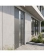 Eingangstür aus anthrazitfarbenem Aluminium 