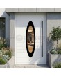 weiße, sichere, moderne Aluminium-Haustüren mit ovalem Glas