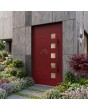 rote, maßgefertigte, moderne Eingangstür aus Aluminium
