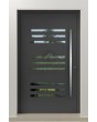 PIVOT C24 – Aluminium-Drehtür mit vertikalen Fenstern