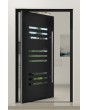PIVOT C24 – Aluminium-Drehtür mit vertikalen Fenstern