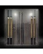 Doppeltür aus Aluminium für den Vordereingang in Bronze