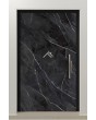 PIVOT Calacatta - Drehtür aus Aluminium mit gesintertem Quarz in Calacatta Schwarz