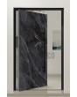 PIVOT Calacatta - Drehtür aus Aluminium mit gesintertem Quarz in Calacatta Schwarz
