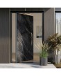 PIVOT Calacatta - Drehtür aus Aluminium mit gesintertem Quarz in Calacatta Schwarz