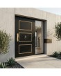 Anthracite traditional style aluminium entry door