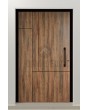 PIVOT WOODLINE 1 - Aluminium-Drehtür mit Walnuss-Hochdrucklaminat