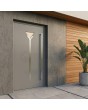 Graue, minimalistische, moderne Haustür aus Aluminium