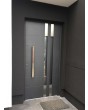 anthrazitfarbene Aluminium-Fronttür