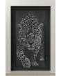 PIVOT G5 – Glas-Aluminium-Drehtür mit Tiger-Motiv in der Zierblende