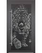 LIM G5 - Glaseingangstür aus Aluminium mit Tigermotiv in der Dekorplatte