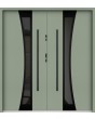 Sta Gemini Double noir – moderne doppelte Eingangstür aus Stahl mit schwarzem Rahmen um das Glas