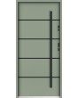 Sta Hunt noir – minimalistische Stahl-Haustür für moderne Häuser mit schwarzen Streifen