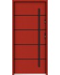 Sta Hunt noir – minimalistische Stahl-Haustür für moderne Häuser mit schwarzen Streifen