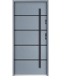 Sta Hunt noir – minimalistische Stahl-Haustür für moderne Häuser mit schwarzen Streifen