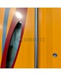 PIVOT INLAY - Aluminium-Drehtür mit bunten Ovalen