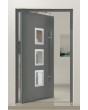 PIVOT Izobar – Aluminium-Einflügeltür mit fünf Fenstern