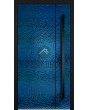 LIM B3 – Aluminium-Falttür mit blauer Edelstahlverkleidung