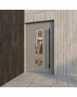 Exklusive, moderne Aluminiumtür in Grau mit einzigartigem Design