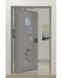 PIVOT 12E – Aluminium-Drehtür mit runden Fenstern