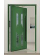PIVOT CL11 - verglaste traditionelle Aluminium-Drehtür mit dekorativem Rahmen