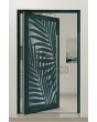 PIVOT G3 – Aluminium-Drehtür mit Glasfront und dekorativer Blende