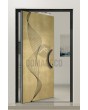 PIVOT M26 - Aluminium-Drehtür mit Tür mit Gelbmessing-Struktur aus gefrästem Metall