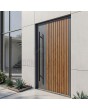 PIVOT RAIL3 - Aluminium-Außentür mit vertikalen Lamellen aus Aluminiumprofilen