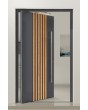 PIVOT RAIL5 - Aluminium-Drehtür mit vertikalen Lamellen aus Aluminiumprofilen