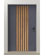 PIVOT RAIL5 - Aluminium-Drehtür mit vertikalen Lamellen aus Aluminiumprofilen