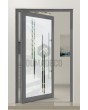 PIVOT Glass S10 - Aluminium-Drehtür mit transparentem Dekor, mattiert