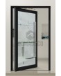 PIVOT Glass S17 - Aluminium-Drehflügeltür mattiert mit transparentem Dekor