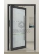 PIVOT Glass S – mattierte Aluminium-Drehtür mit transparentem Motiv
