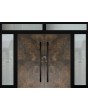Aluminum LIM Double door with left, right ant top glass panel