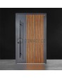 LIM RAIL3 - Aluminium-Außentür mit vertikalen Lamellen aus Aluminiumprofilen