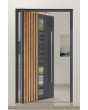 PIVOT RAIL4 - Aluminium-Drehtür mit vertikalen Lamellen aus Aluminiumprofilen