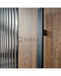 LIM RAIL6 double - Aluminium-Doppelflügeltür mit schwarzen Vertikal-Lamellen aus Aluminiumprofilen