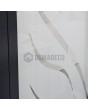PIVOT Glass S – mattierte Aluminium-Drehtür mit transparentem Motiv