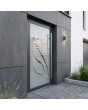 LIM Glass S11 - satinierte Aluminium-Haustür mit transparentem Dekor